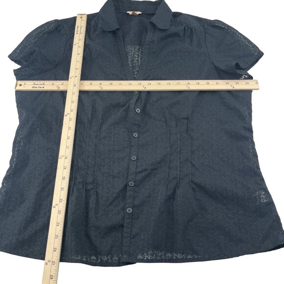 Sonoma Life + Style Womens 2X Button-Down Shirt Black - Picture 2 of 5